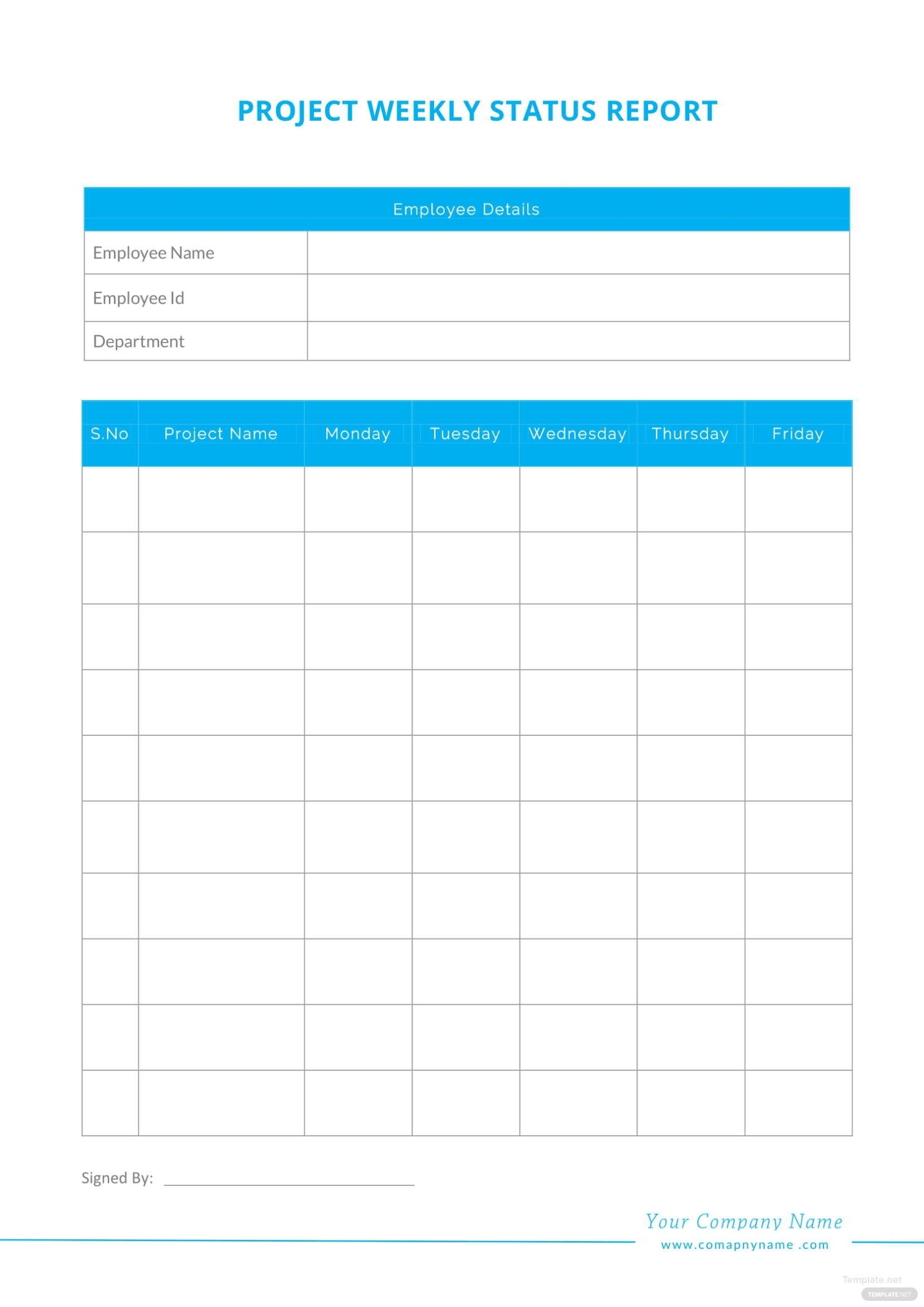 Project Status Report Template Free Report Templates intended for It Report Template For Word