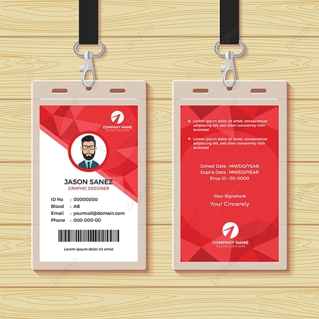 Red Geometric Employee Id Card Design Template Template Download On Pngtree throughout Sample Of Id Card Template