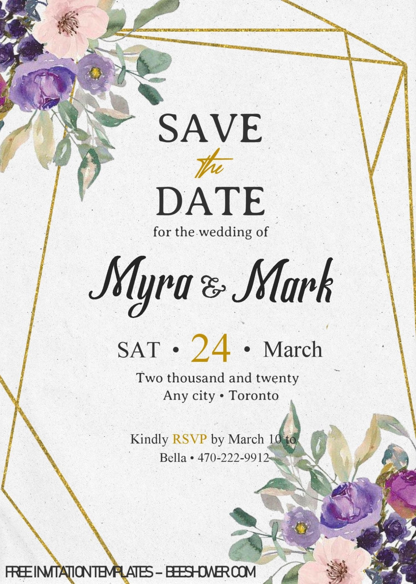 Save The Date Invitation Templates - Editable With Ms Word | Beeshower For Save The Date Templates Word