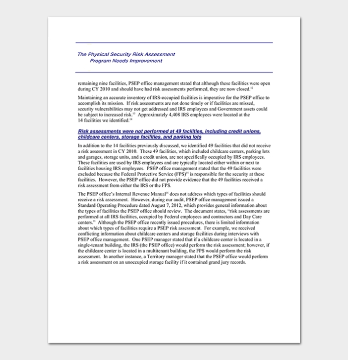 Security Assessment Template - 18+ (Word, Excel & Pdf Format) Regarding Physical Security Risk Assessment Report Template