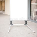 Signboard Stand Mock Up. White Banner Template In The Street Stock Photo – Image Of Empty Inside Street Banner Template