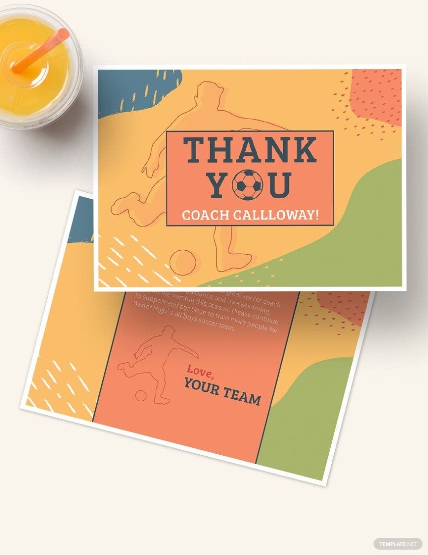 Soccer Thank You Card Template - Illustrator, Word, Apple Pages, Psd Throughout Soccer Thank You Card Template