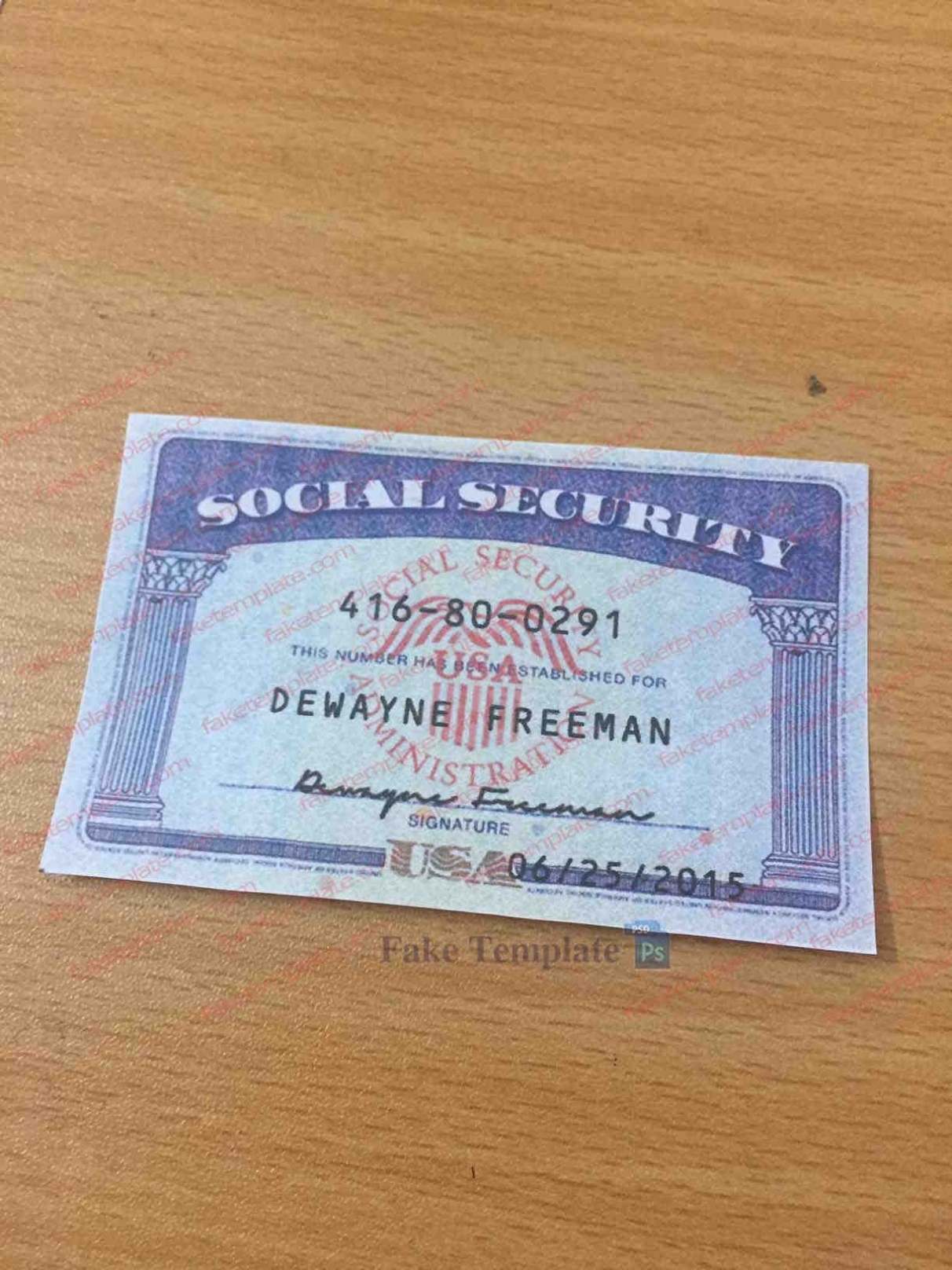 Social Security Number Template Custom Order - High Quality Throughout Fake Social Security Card Template Download