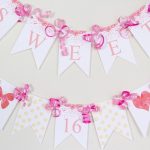 Sweet 16 Banner Sweet Sixteen Banner Watercolor Flowers Pink Pertaining To Sweet 16 Banner Template