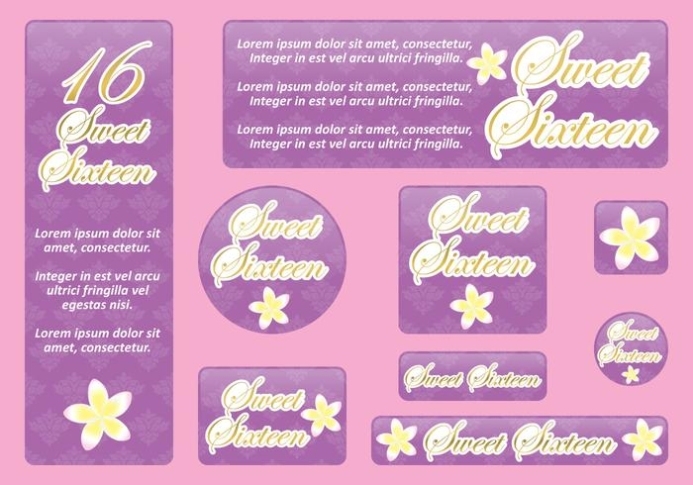 Sweet 16 Banners 125456 Vector Art At Vecteezy Throughout Sweet 16 Banner Template
