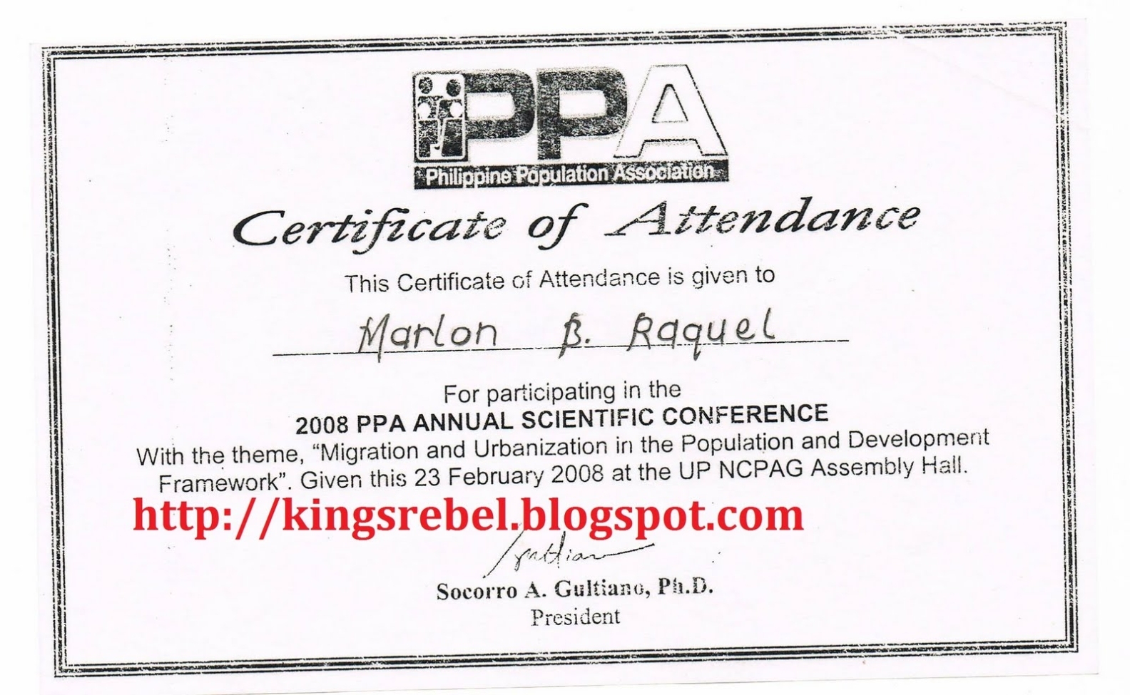 Tidbits And Bytes: Example Of Certificate Of Attendance – Philippine For Conference Certificate Of Attendance Template