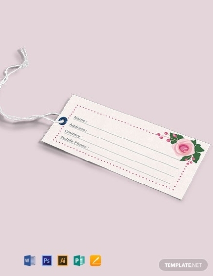 Wedding Luggage Tag Template – Illustrator, Word, Apple Pages, Psd Intended For Luggage Tag Template Word