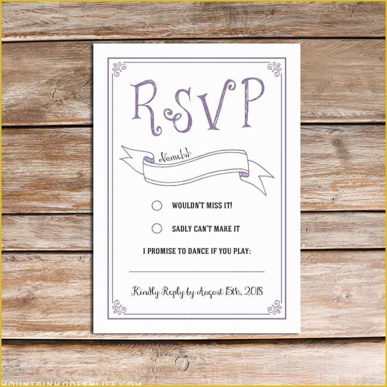 Wedding Rsvp Postcard Template Free Of Vintage Rustic Diy Rsvp Card Intended For Template For Rsvp Cards For Wedding