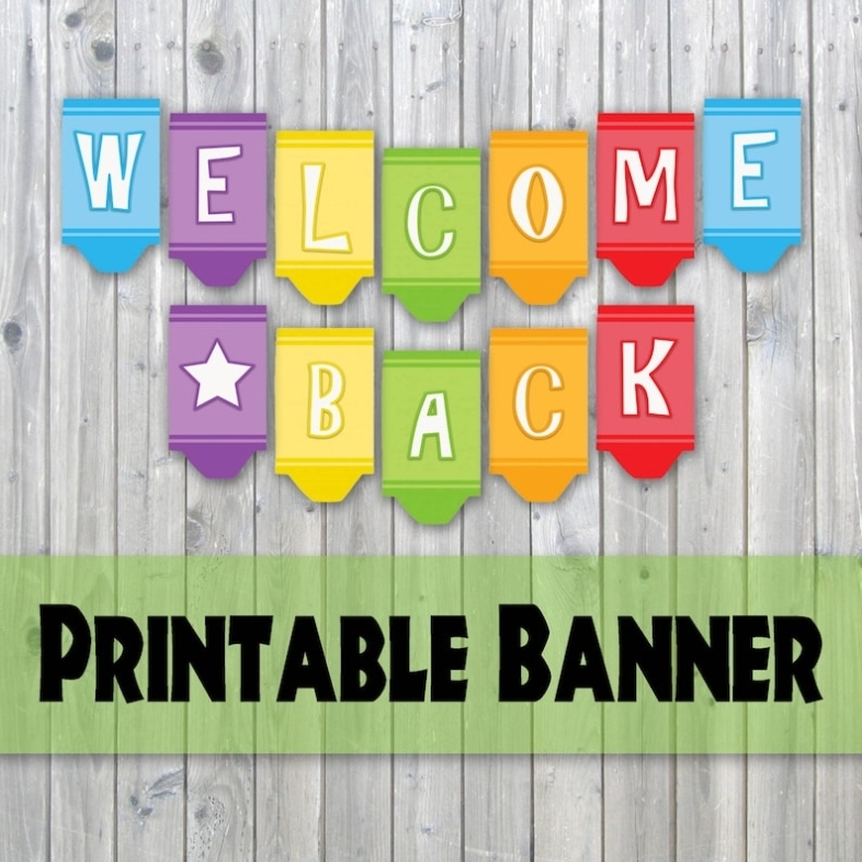 Welcome Back Crayon Design Printable Banner Back To School – Etsy With Classroom Banner Template