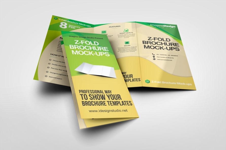 Z Fold Brochure Mockup By Idesignstudio With Regard To Z Fold Brochure Template Indesign